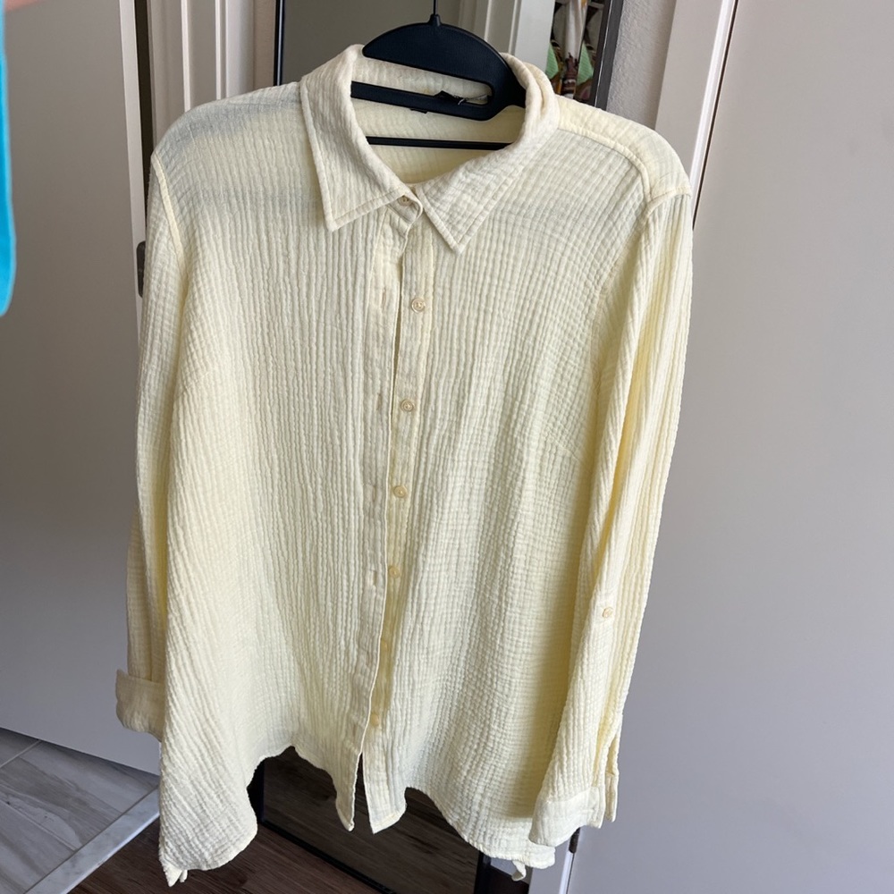 Pastel yellow button down